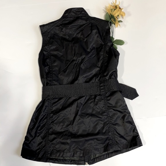 Converse All Star Zip Up Belted Edgy Moto Vest With Snap Collar Black Small EUC - Picture 4 of 12